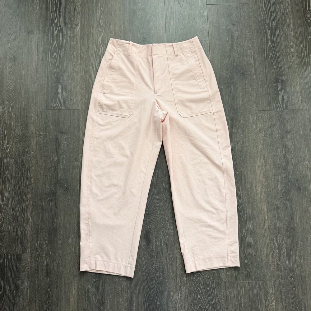 ATHLETA Skyline High Rise Barrel Leg Utility Pant Sz 12 Pink Coastal Athleisure